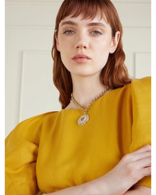 Yvonne Léon Natural Roi Soleil 18-Karat, Diamond And Citrine Necklace