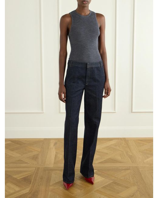 Tibi Gray Ribbed Wool Tank
