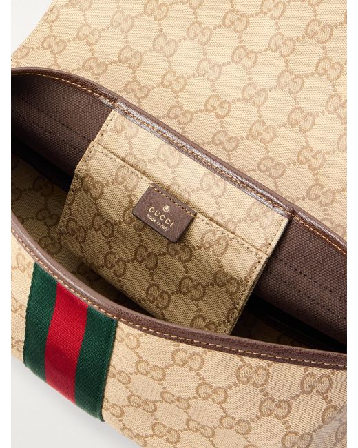 Gucci Metallic Madison Leather-Trimmed Printed Coated-Canvas Shoulder Bag