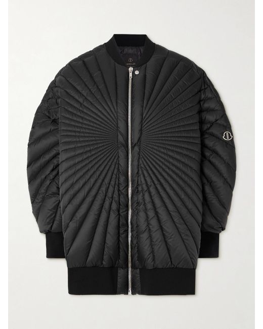 Rick Owens Black Moncler Radiance Peter Oversized Appliquéd Quilted Shell Down Jacket