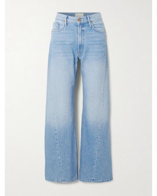 Mother Blue Snacks! The Lemon Twist Mid-Rise Wide-Leg Jeans