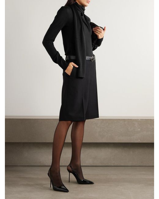 Totême  Black Draped Wool And Silk-Blend Sweater