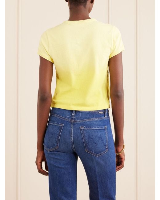 Mother Yellow The Itty Bitty Ringer Printed Cotton-Jersey T-Shirt