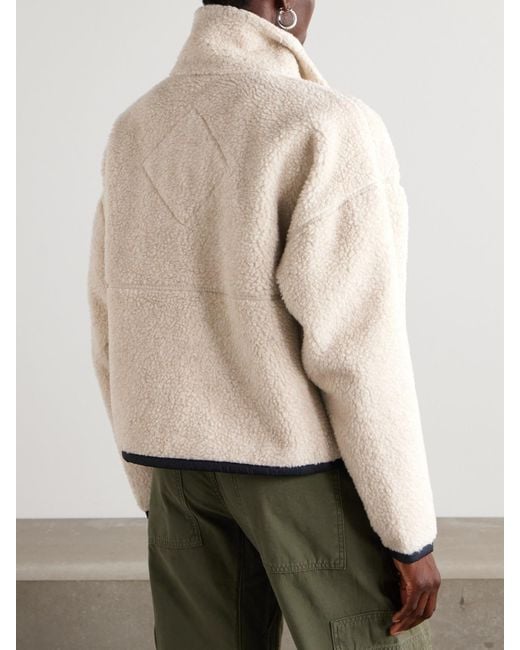 Canada Goose Natural Simcoe Shell-Trimmed Wool-Blend Fleece Jacket