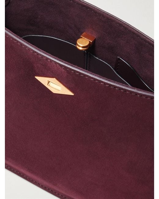 Metier Purple Stowaway Suede Shoulder Bag