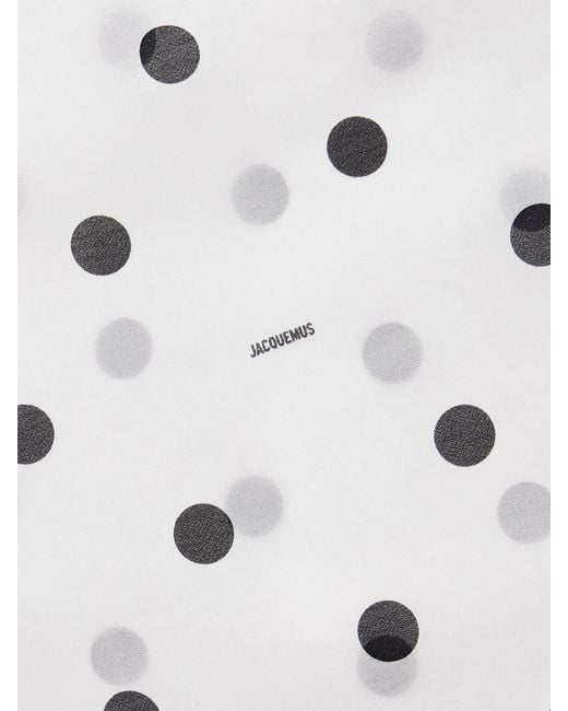 Jacquemus White Rita Draped Gathered Polka-Dot Crepe De Chine Maxi Dress