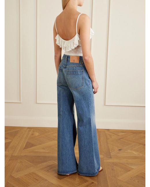 Ulla Johnson Blue Odelia High-Rise Flared Jeans