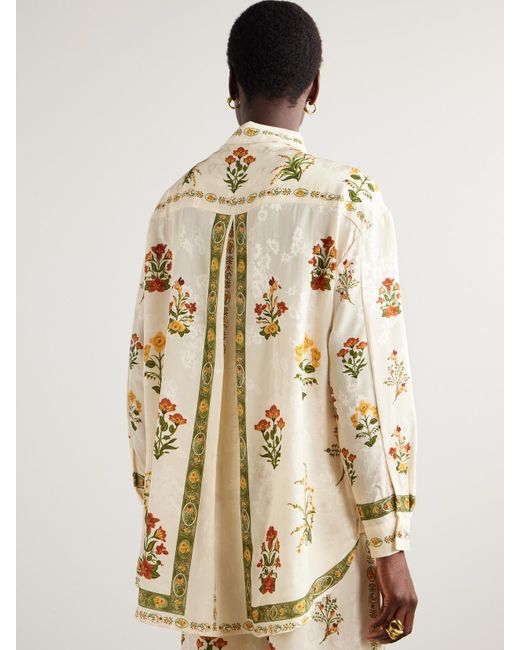 Agua Bendita Natural Cecilia Oversized Jacquard Shirt