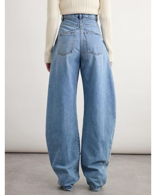 Alaïa Blue Round High-Rise Barrel-Leg Jeans