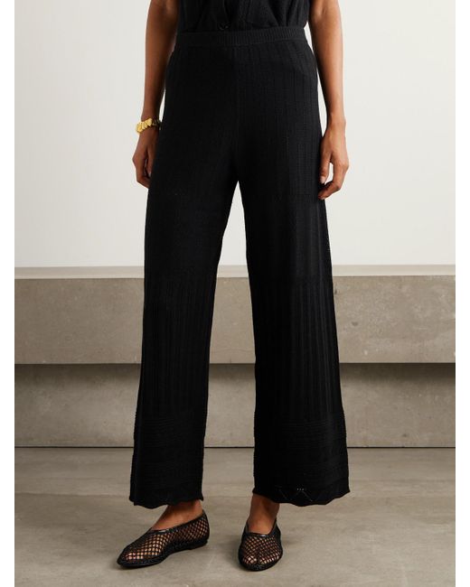 Eres Black Hose Mit Weitem Bein Aus Einer Woll-Kaschmirmischung