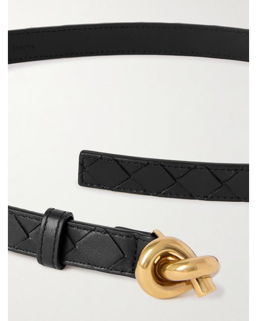 Bottega Veneta Brown Knot Intrecciato Leather Belt
