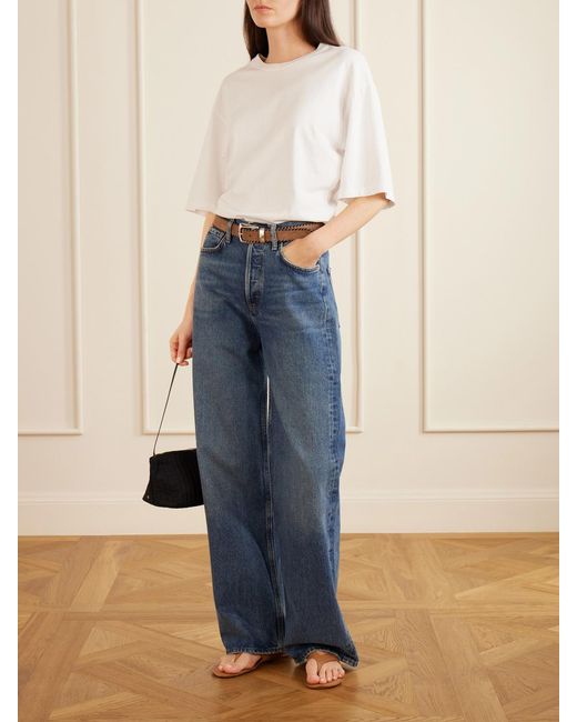 Agolde Blue Ren Long High-Rise Wide-Leg Jeans