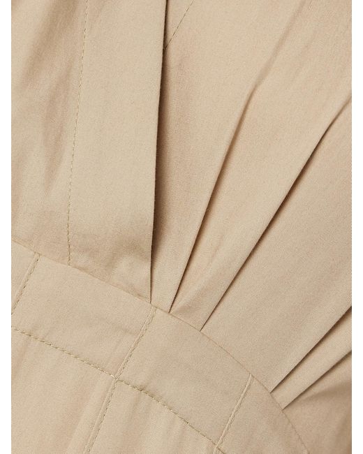 Proenza Schouler Natural Ciara Pleated Cotton-Blend Poplin Midi Dress