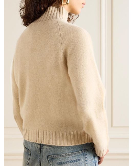 The Elder Statesman Natural Cashmere Turtleneck Sweater