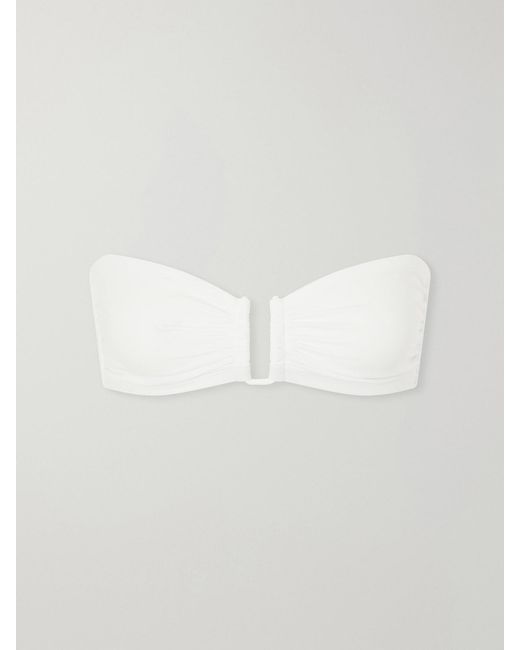 Eres White Duni Strapless Bikini Top