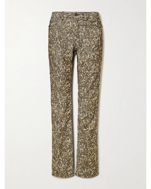 Isabel Marant Natural Ferni Leopard-Print Cotton-Blend Corduroy Slim-Leg Pants