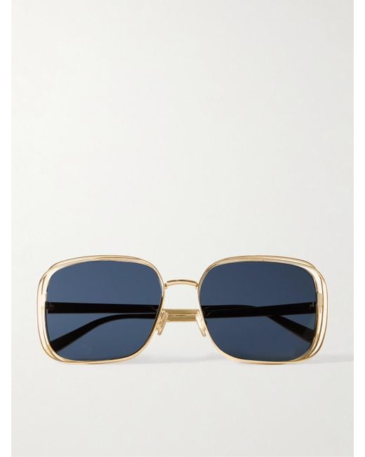 Dior Blue Fildior S1U Oversized Square-Frame-Tone Sunglasses