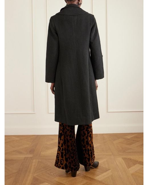 Alix Of Bohemia Black Petunia Bead-Embellished Cotton-Tweed Coat