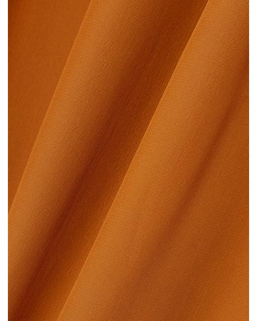 Dries Van Noten Orange Bluse Aus Crêpe De Chine