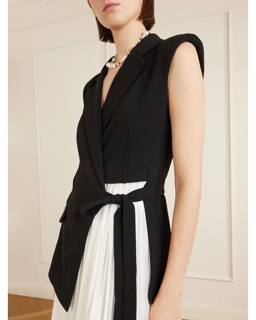 Jonathan Simkhai Black Helena Combo Blazer Midi Dress