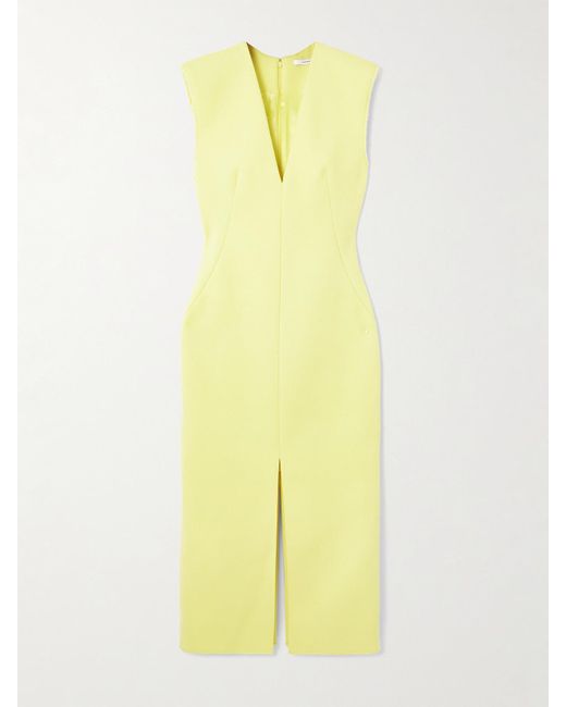 Givenchy Yellow Wool-Blend Midi Dress