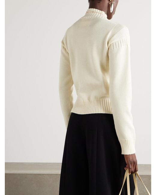 Jil Sander White Wool Sweater