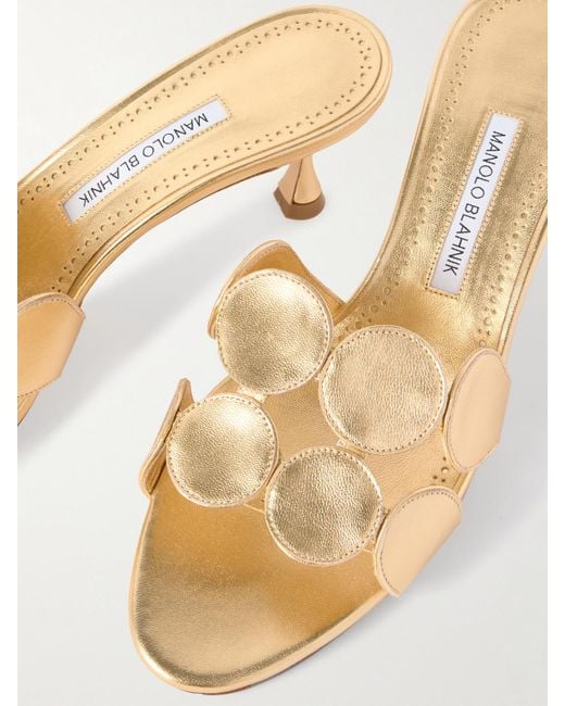 Sandales En Cuir Métallisé Haribalmu 50 Manolo Blahnik en coloris Natural