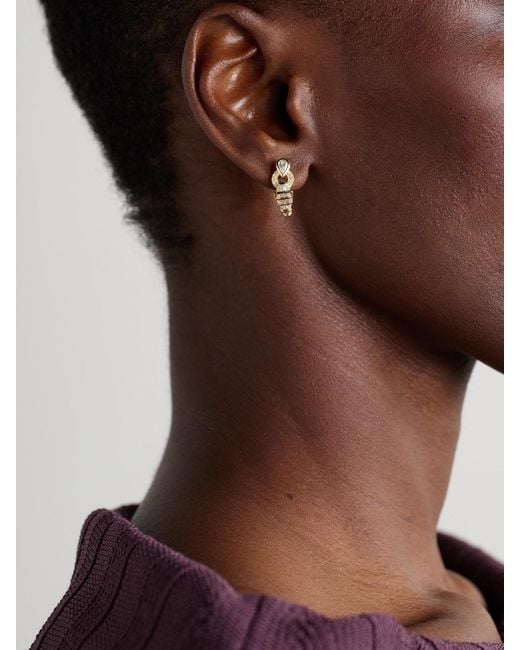 SHAY Natural Serpentine 18-Karat, Diamond And Garnet Earrings