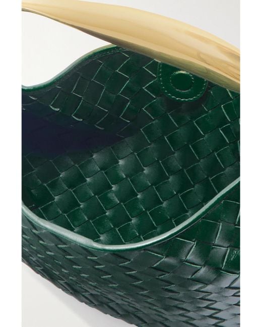 Bottega Veneta Green Sardine Small Intrecciato Leather Tote