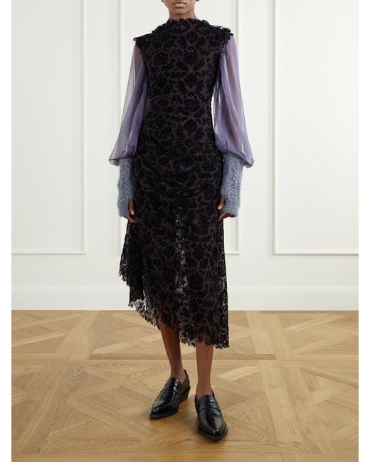 PAULINE DUJANCOURT Purple Alyona Cut-Out Silk Blouse