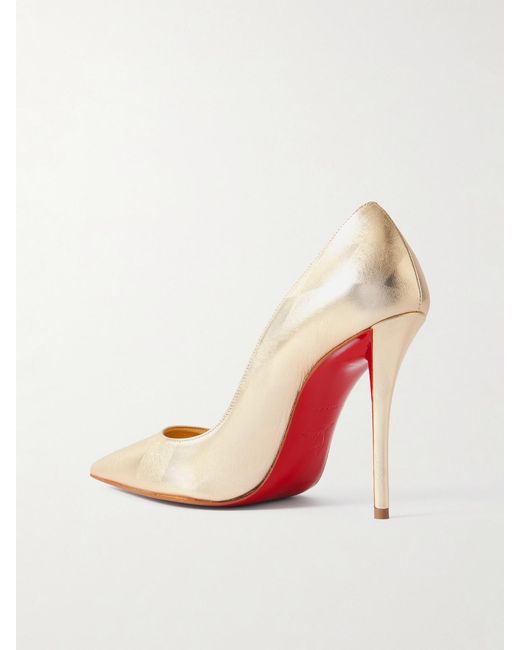 Christian Louboutin Natural Miss Z 100 Argyl Metallic Leather Pumps