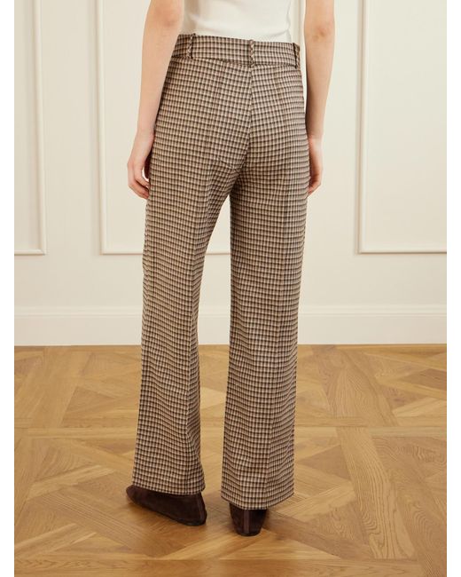 D'Estree Natural Yoshimoto Plaid Virgin Wool-Blend Straight-Leg Pants