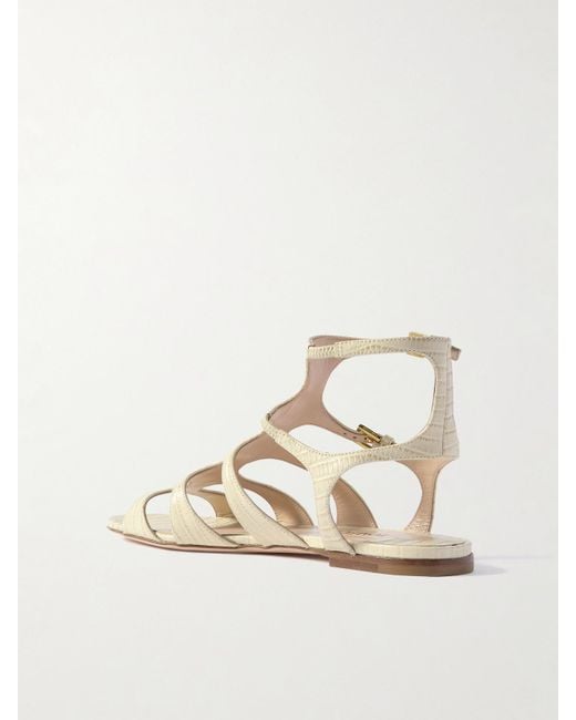 Tom Ford Natural Croc-Effect Leather Sandals