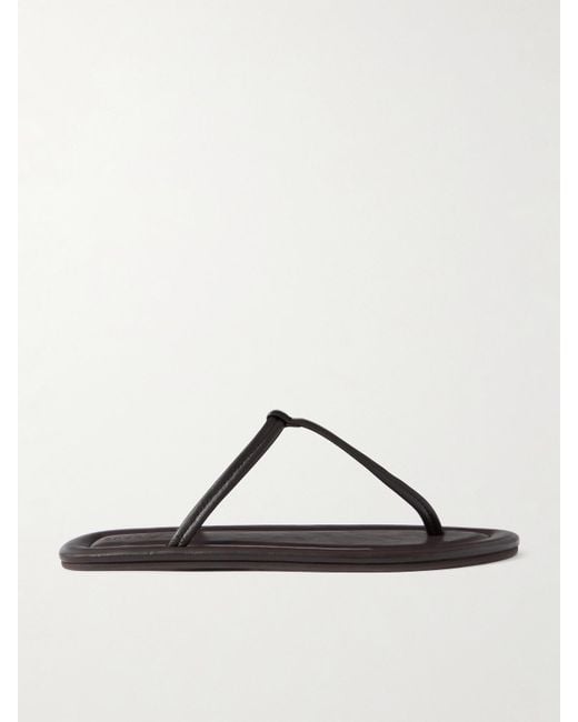 St. Agni Brown T Leather Sandals