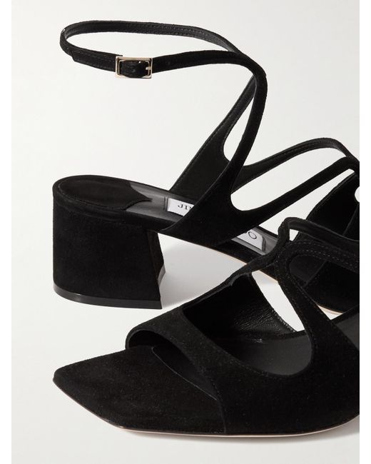 Jimmy Choo Black Azilia 45 Sandalen Aus Veloursleder