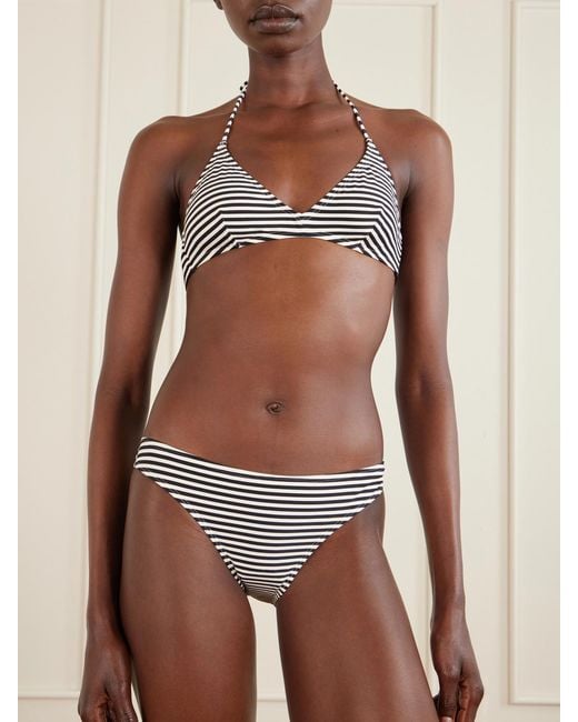 Nili Lotan White Striped Bikini Briefs
