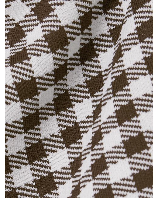 Staud Black Montgomery Verkürztes Oberteil Aus Jacquard-Strick Mit Gingham-Karo