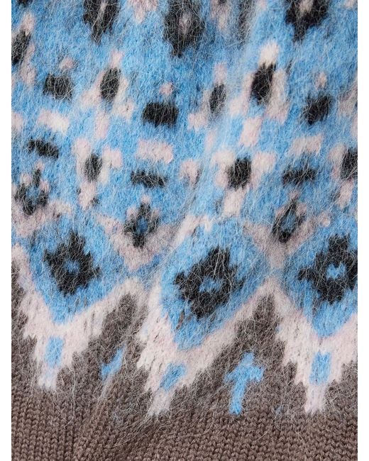 Staud Gray Zane Fair Isle Wool-Blend Sweater