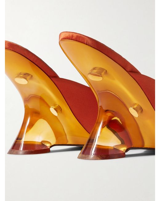 Dries Van Noten Pink Satin Wedge Sandals