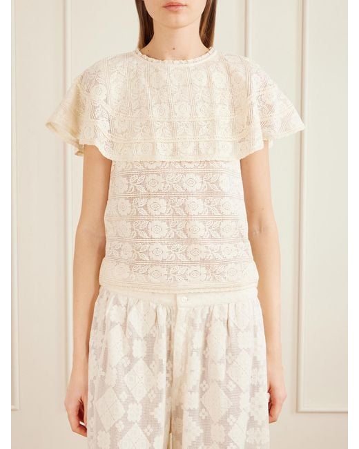 Alix Of Bohemia Natural Elsie Daisy Cotton-Lace Blouse