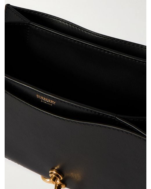 Burberry Black Small Textured-Leather Shoulder Bag