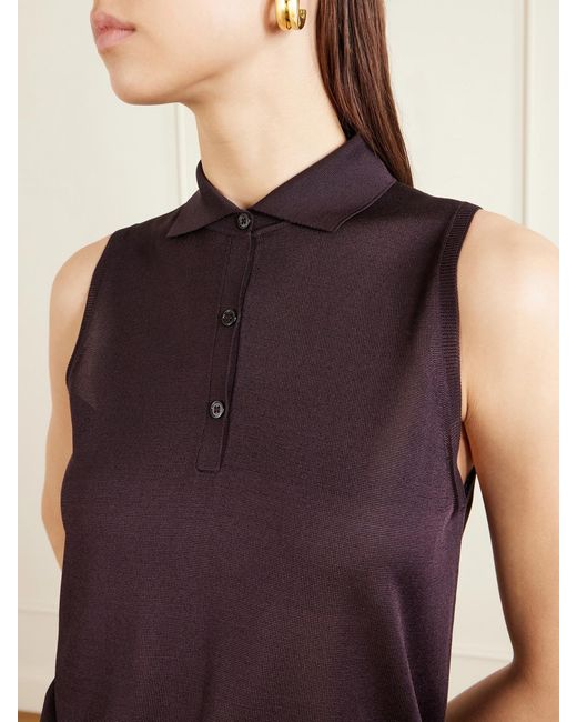 Veronica de Piante Purple Selma Silk Polo Shirt