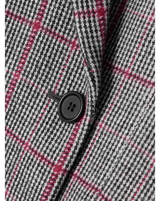 Blazer À Double Boutonnage En Laine À Carreaux Et À Finitions En Velours Chloé en coloris Gray