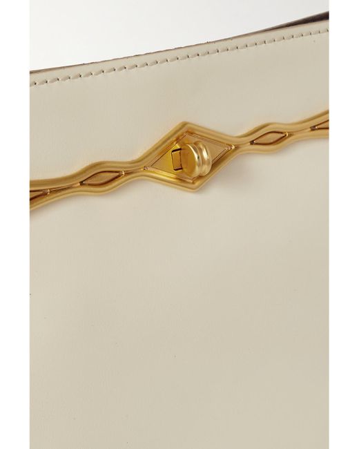 Metier Natural Fernando Jorge Stowaway Embellished Glossed-Leather Shoulder Bag