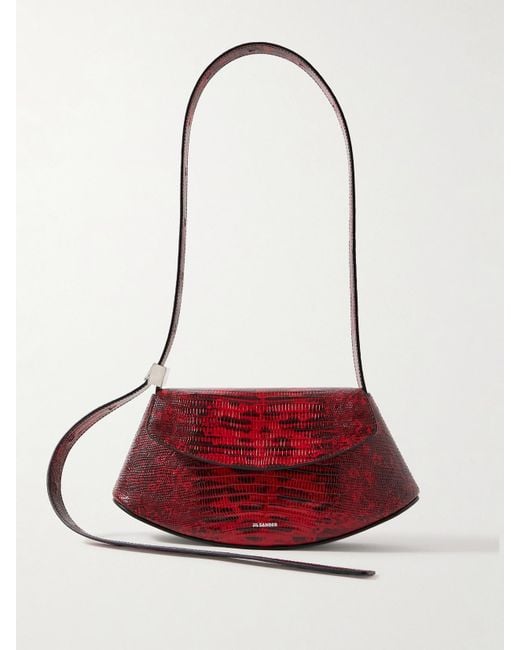 Jil Sander Red Kleine Schultertasche Aus Leder