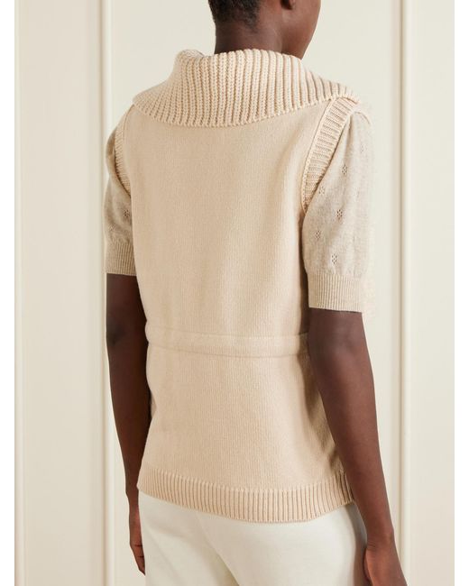 Moncler Natural Teddy Wool And Cashmere-Blend Plush Down Vest