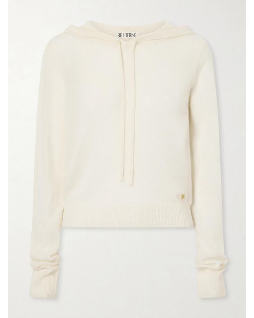 ÉTERNE Natural Embellished Cashmere Hoodie