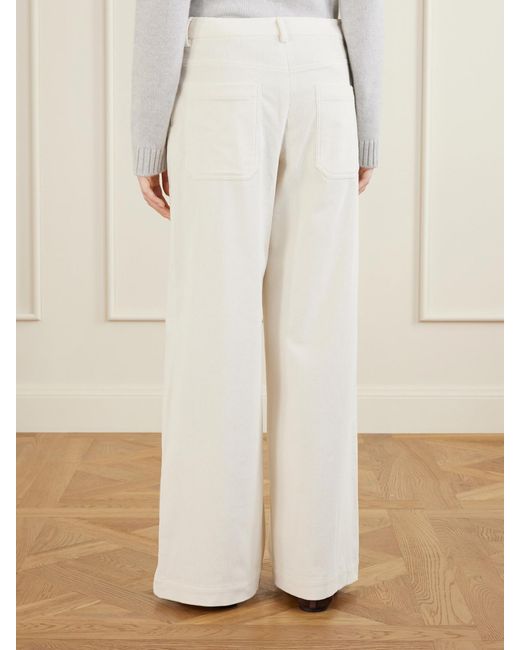 Twp White Dylan Ribbed Cotton Wide-Leg Pants