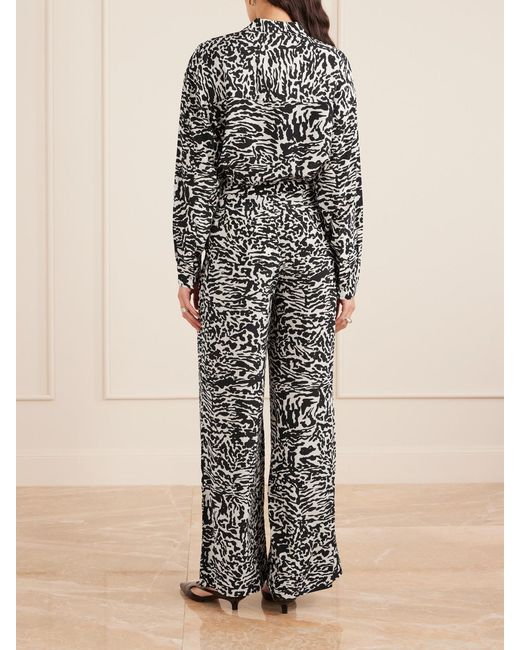 Ulla Johnson White Aviva Printed Silk Crepe De Chine Wide-Leg Pants