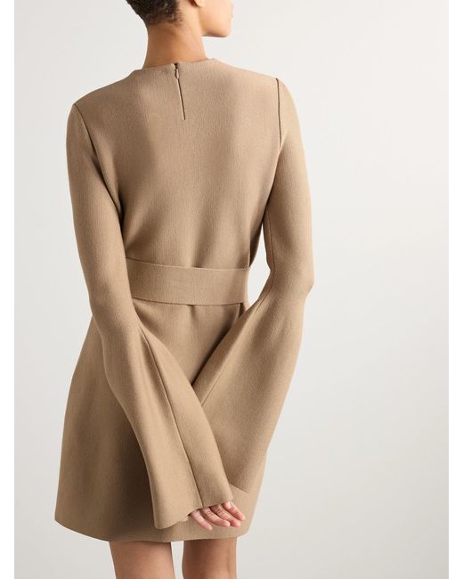 Gabriela Hearst Natural Tenas Belted Wool And Cashmere-Blend Mini Dress